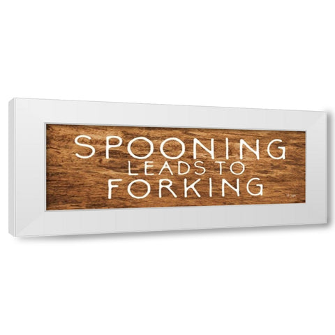 Spooning Leads to Forking White Modern Wood Framed Art Print by Jaxn Blvd.