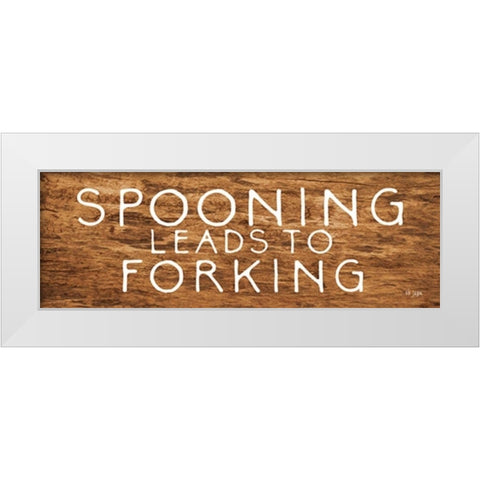 Spooning Leads to Forking White Modern Wood Framed Art Print by Jaxn Blvd.
