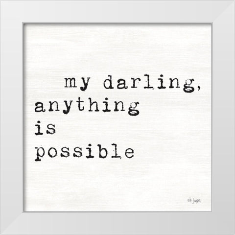My Darling White Modern Wood Framed Art Print by Jaxn Blvd.