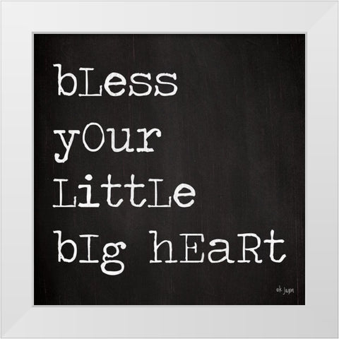 Bless Your Little Big Heart White Modern Wood Framed Art Print by Jaxn Blvd.
