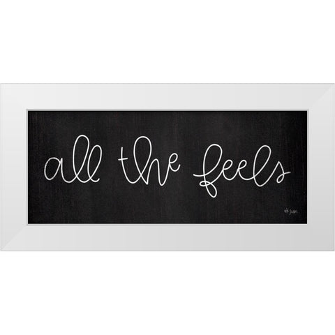 All the Feels White Modern Wood Framed Art Print by Jaxn Blvd.