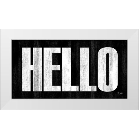HELLO White Modern Wood Framed Art Print by Jaxn Blvd.