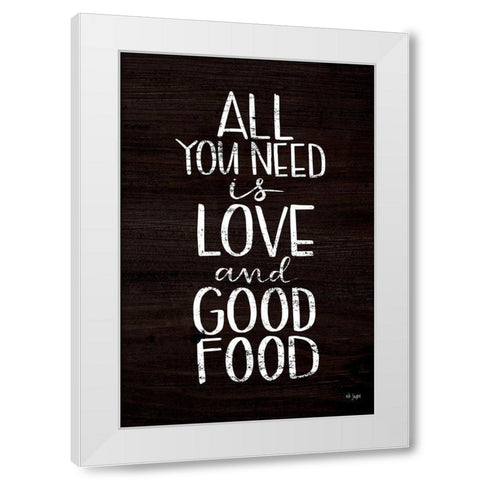 Good Food White Modern Wood Framed Art Print by Jaxn Blvd.