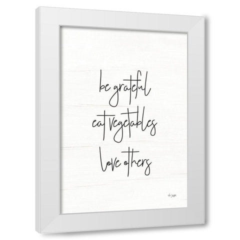 Eat Vegetables White Modern Wood Framed Art Print by Jaxn Blvd.