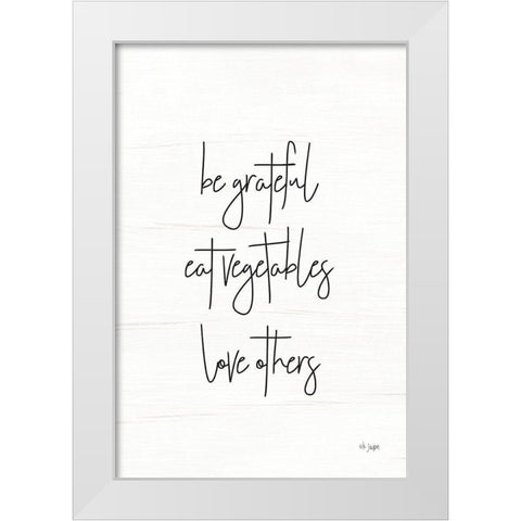 Eat Vegetables White Modern Wood Framed Art Print by Jaxn Blvd.