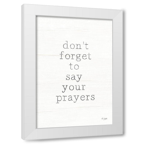 Say Your Prayers    White Modern Wood Framed Art Print by Jaxn Blvd.