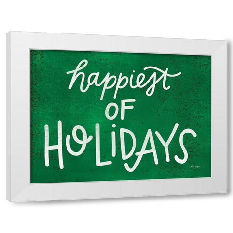 Happiest of Holidays White Modern Wood Framed Art Print by Jaxn Blvd.