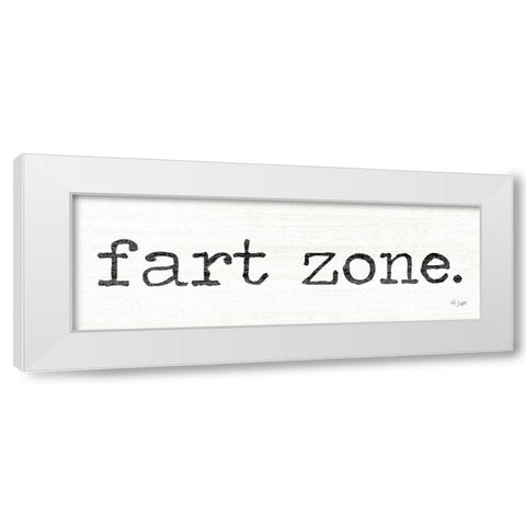 Fart Zone White Modern Wood Framed Art Print by Jaxn Blvd.