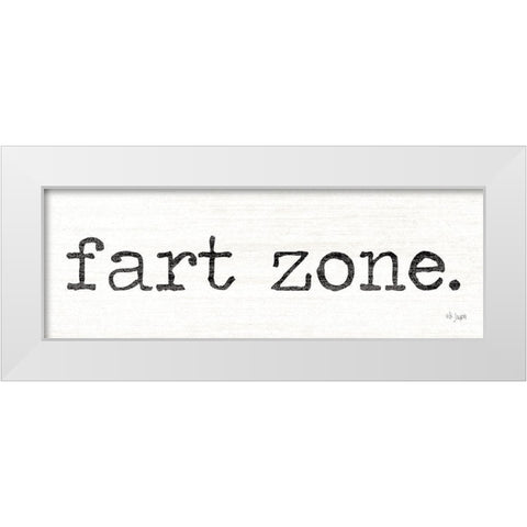 Fart Zone White Modern Wood Framed Art Print by Jaxn Blvd.