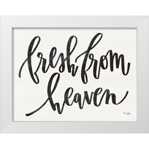 Fresh from Heaven White Modern Wood Framed Art Print by Jaxn Blvd.