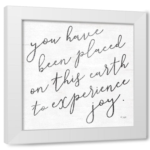 Placed on this Earth White Modern Wood Framed Art Print by Jaxn Blvd.