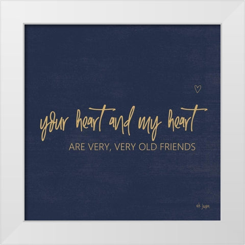 Your Heart and My Heart White Modern Wood Framed Art Print by Jaxn Blvd.