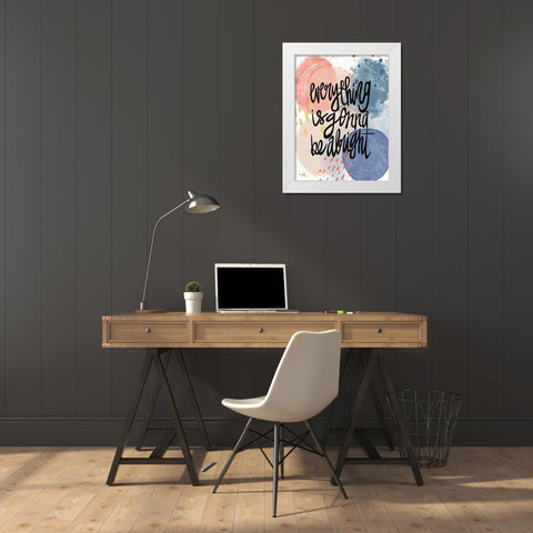 Everything is Gonna Be Alright White Modern Wood Framed Art Print by Jaxn Blvd.