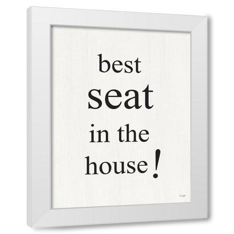 Best Seat White Modern Wood Framed Art Print by Jaxn Blvd.