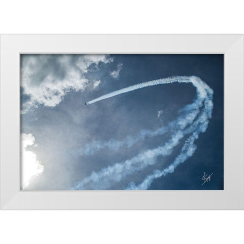 Clouded Space White Modern Wood Framed Art Print by Spivey, Justin