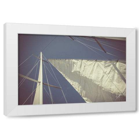 Sailing a Line White Modern Wood Framed Art Print by Spivey, Justin