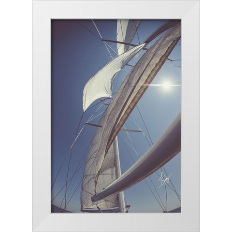 Clear Sailing White Modern Wood Framed Art Print by Spivey, Justin