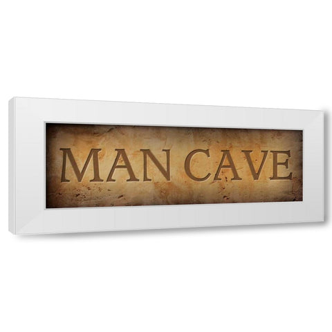 Man Cave White Modern Wood Framed Art Print by Jones, John