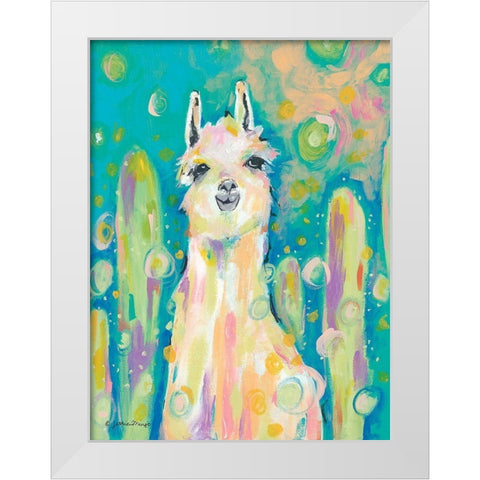 Afternoon in the Cactus Garden White Modern Wood Framed Art Print by Mingo, Jessica
