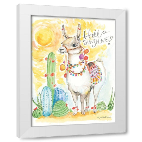 Hello Sunshine White Modern Wood Framed Art Print by Mingo, Jessica