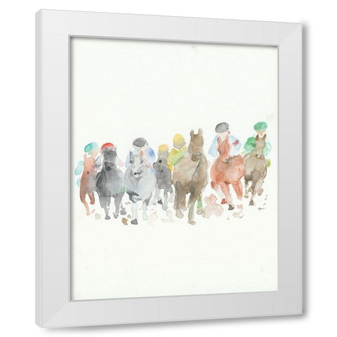 The Race White Modern Wood Framed Art Print by Mingo, Jessica
