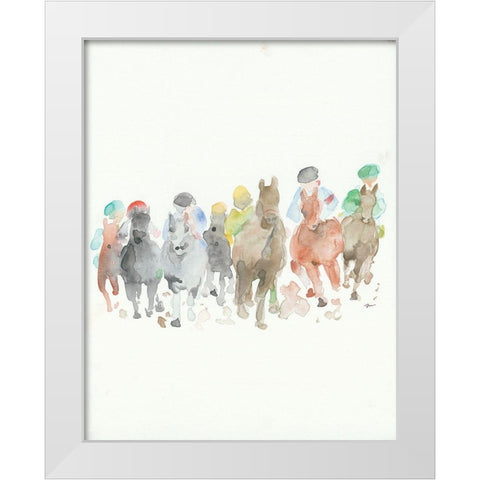 The Race White Modern Wood Framed Art Print by Mingo, Jessica