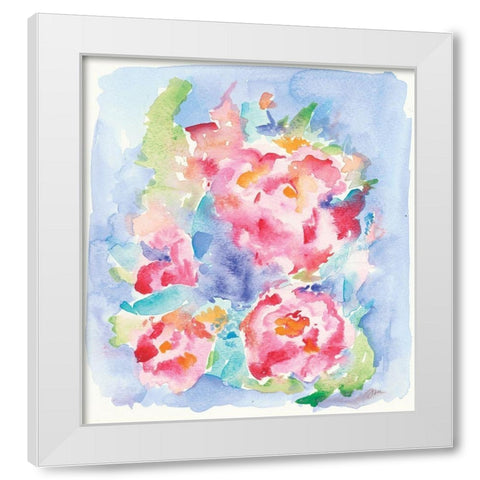 Pretty Petals White Modern Wood Framed Art Print by Mingo, Jessica