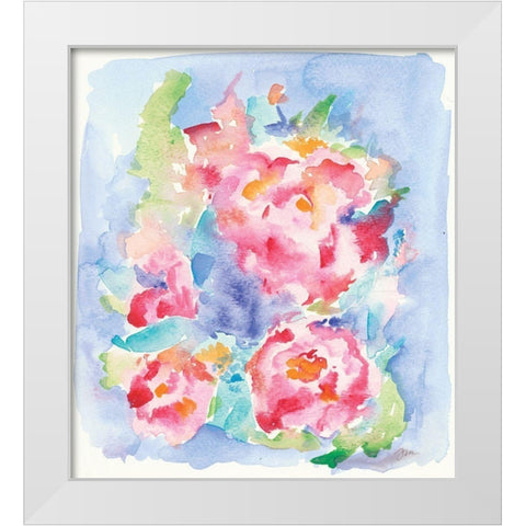 Pretty Petals White Modern Wood Framed Art Print by Mingo, Jessica