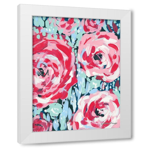Rose White Modern Wood Framed Art Print by Mingo, Jessica