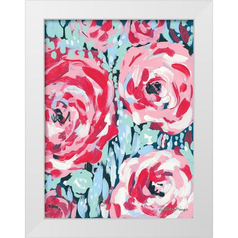 Rose White Modern Wood Framed Art Print by Mingo, Jessica
