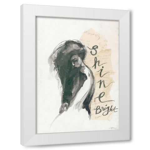 Shine Bright White Modern Wood Framed Art Print by Mingo, Jessica
