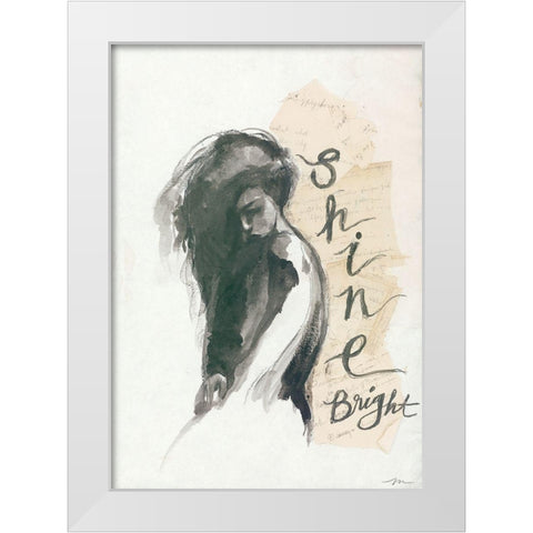 Shine Bright White Modern Wood Framed Art Print by Mingo, Jessica
