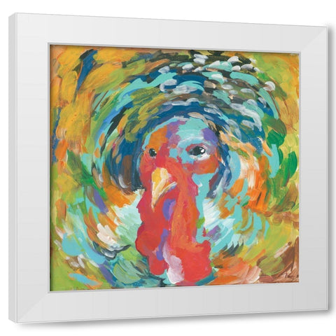 Gobble White Modern Wood Framed Art Print by Mingo, Jessica