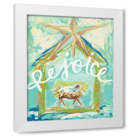 Rejoice White Modern Wood Framed Art Print by Mingo, Jessica
