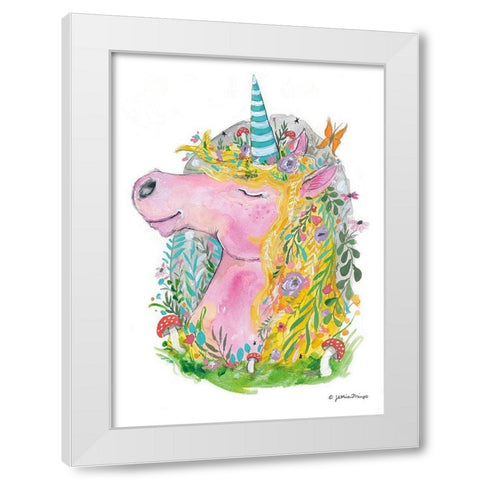 Fauna the Unicorn White Modern Wood Framed Art Print by Mingo, Jessica