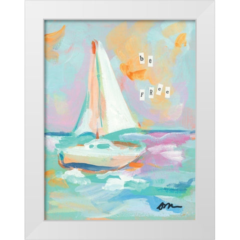 Sailboat II    White Modern Wood Framed Art Print by Mingo, Jessica