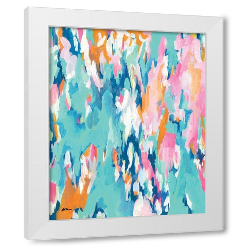 Abstract Aqua White Modern Wood Framed Art Print by Mingo, Jessica