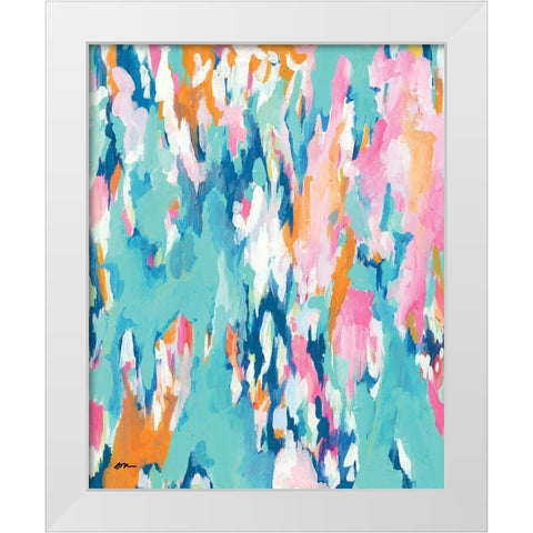 Abstract Aqua White Modern Wood Framed Art Print by Mingo, Jessica
