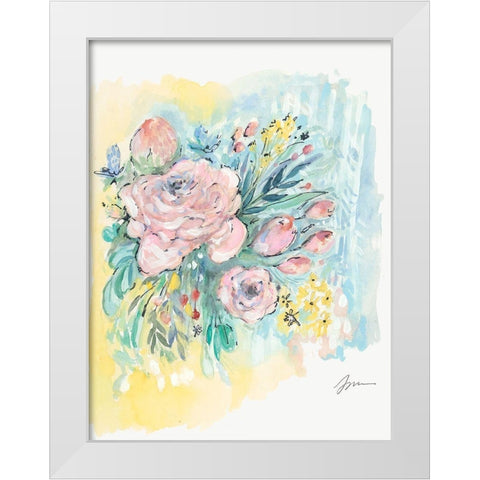 Flowers for Ruby          White Modern Wood Framed Art Print by Mingo, Jessica
