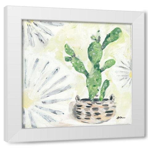 Bono Cactus White Modern Wood Framed Art Print by Mingo, Jessica