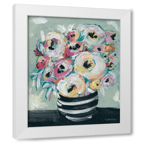 Symphony of Roses White Modern Wood Framed Art Print by Mingo, Jessica