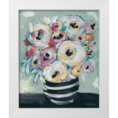 Symphony of Roses White Modern Wood Framed Art Print by Mingo, Jessica