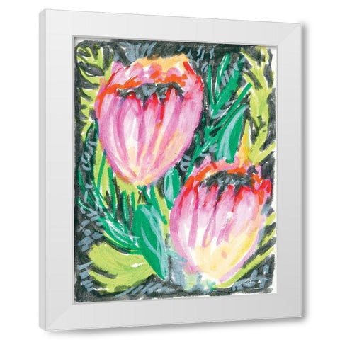 Thistles White Modern Wood Framed Art Print by Mingo, Jessica