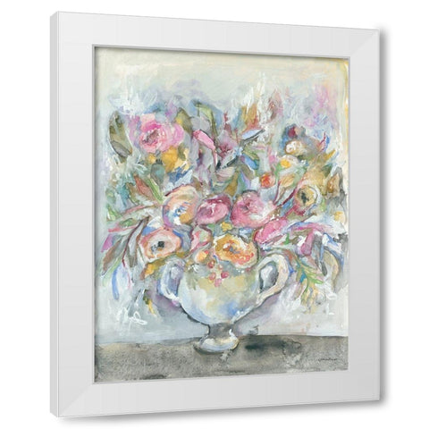 Roses White Modern Wood Framed Art Print by Mingo, Jessica