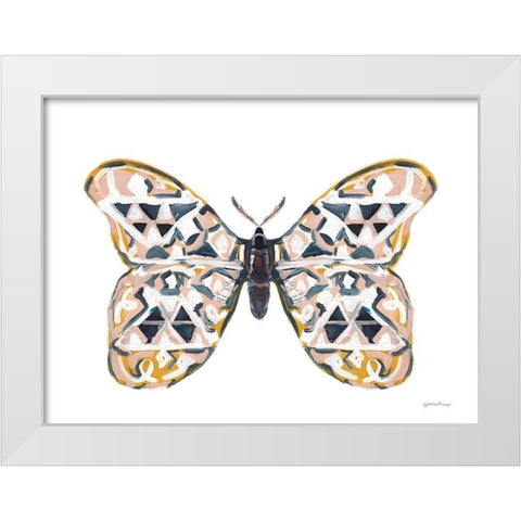 Butterfly Penny White Modern Wood Framed Art Print by Mingo, Jessica
