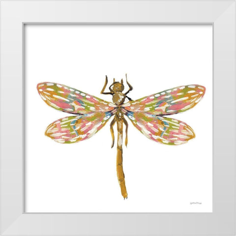 Dainty Dragonfly White Modern Wood Framed Art Print by Mingo, Jessica