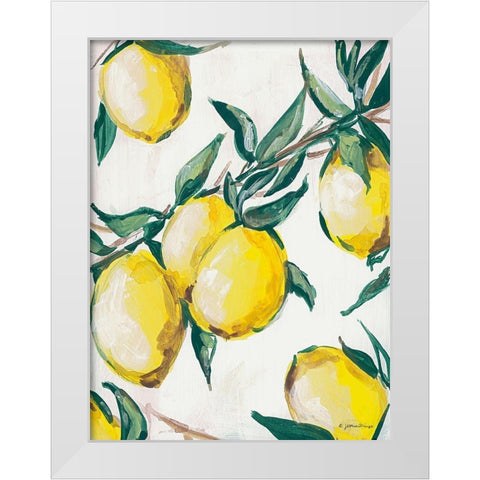Lemon Branch White Modern Wood Framed Art Print by Mingo, Jessica