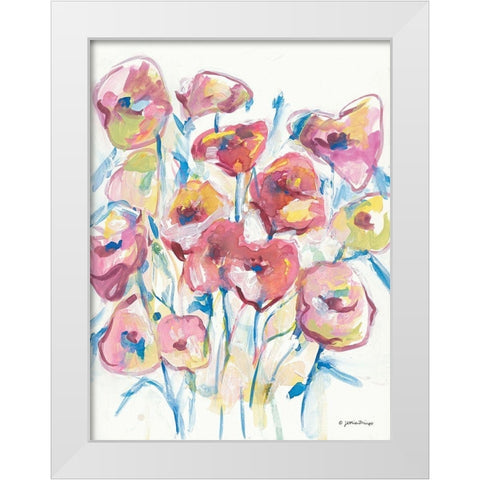 Colorful Floral II White Modern Wood Framed Art Print by Mingo, Jessica