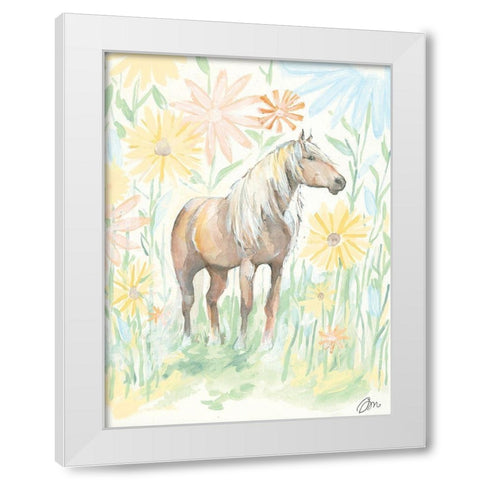 Daisy White Modern Wood Framed Art Print by Mingo, Jessica