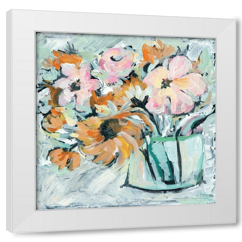 Meadow Flowers White Modern Wood Framed Art Print by Mingo, Jessica
